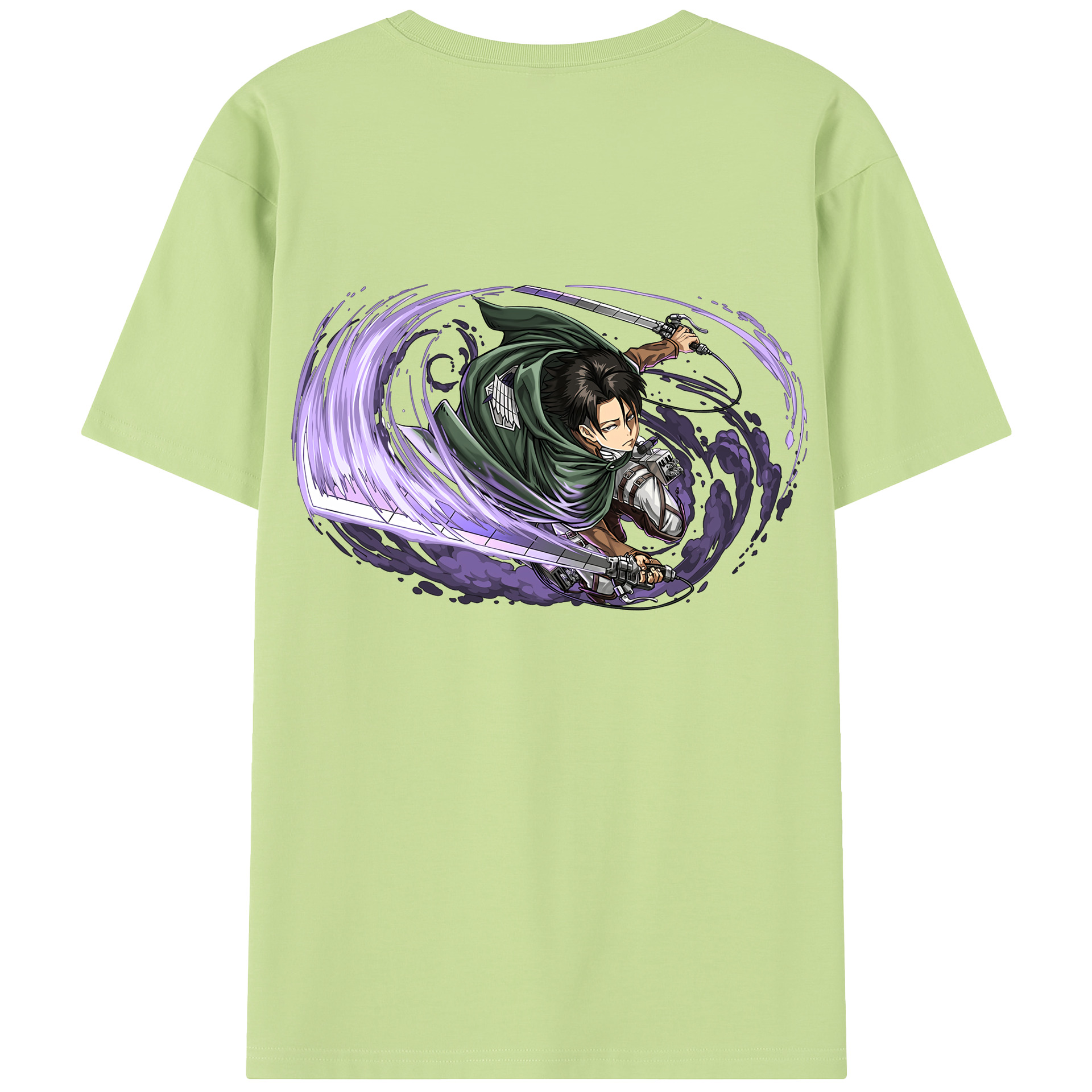 （画像用） 進撃の巨人 リヴァイ·アッカーマン Attack on Titan Levi Ackerman 綿100％半袖Tシャツ（背面プリント）